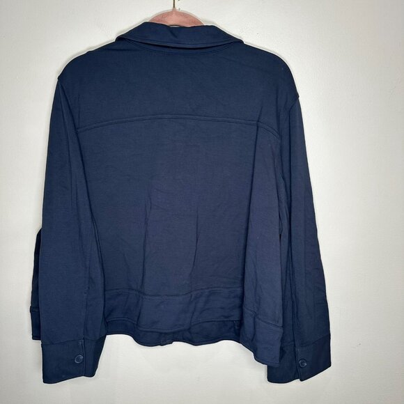 J. Jill Weaver Collection Double Face Jersey Knit Flap Pocket Jacket Size 2X - Picture 10 of 10